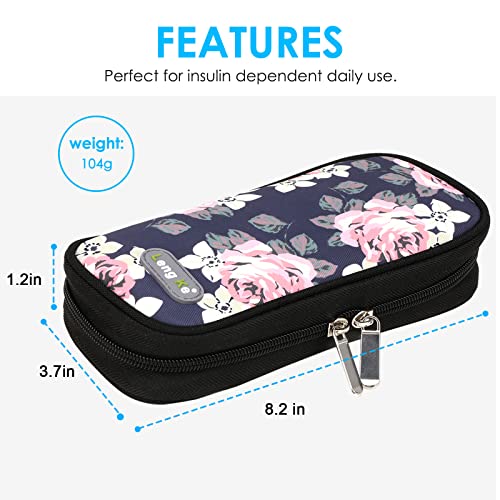 Image of YOUSHARES Insulin Cooler Travel Case - Portable Refrigerated Medicine Case for Insulin Pen, Medication and Diabetic Supplies with 2 TSA Approved Ice Pack