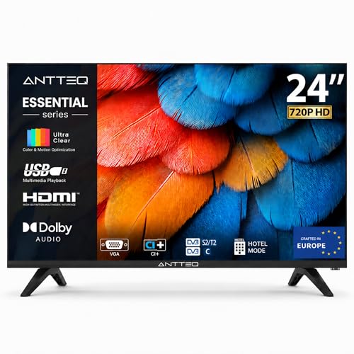 Antteq AE24H5-Q1 HD LED Televisore 24 Pollici Sottocosto, Triple Tuner