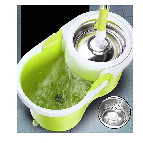 WADRBSW Wischmopp, Wischmopp und Eimer mit 2 Mikrofaser-Pads Bodenreinigung Rotierende Wischmopps, Wischeimer to Pursue Happiness – Bild 3