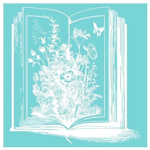 MANGOUSONG Screen Printing Kit,25.2x25.3cm Book Silk Screen Stencils Reusable Silkscreen Print Kit for Printing Handbag Decoration Template Seal Tool