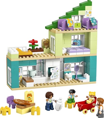 Image of LEGO DUPLO Town 3 in 1 Modern Family House with Figures - Toddlers Dollhouse Building Kit - 10470