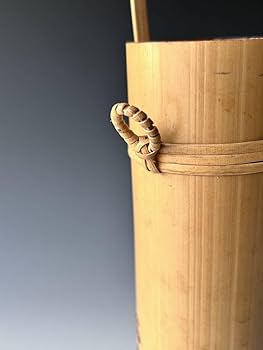 Amazon.co.jp: 茶道具白竹かけ筒花入生野徳三共箱竹工芸掛花入