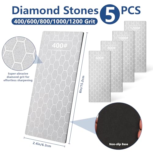 YIDAZLE Chisel Sharpening Kit Honing Guide & 5 Diamond Sharpening Stones, Adjustable Chisel Sharpener Jig for Woodworking Tools, Plane Irons, Knives, and Blades, All-Metal Construction - Image 2