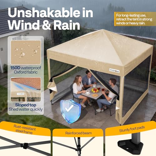 Image of VIVOHOME 8x8ft Outdoor Screen Tent with Mosquito Netting