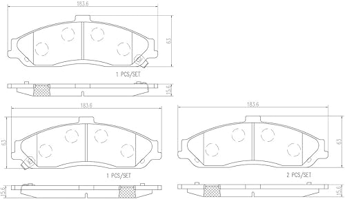 Miniatura 3 de Brembo P10052N Juego de pastillas de freno de disco delantero de cerámica premium CADILLACCHEVROLETFORD AUSTRALIA OE# 12330681