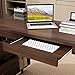 Homsee Home Office Executive Desk, Computer Desk Corner Desk with 3 Drawers, 3 Open Shelves & Keyboard Tray, 55 Inch Large L-Shaped Study Writing Table with Storage Cabinet, Deep Brown