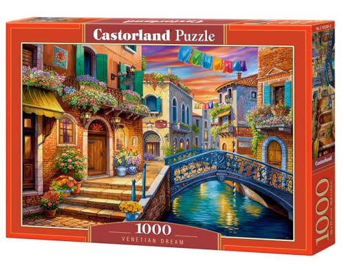 CASTORLAND Puzzle de 1000 pièces, rêve vénitien, scène vibrante du Canal de Venise, Charme Italien, Puzzle pour Adulte, C-105281-2