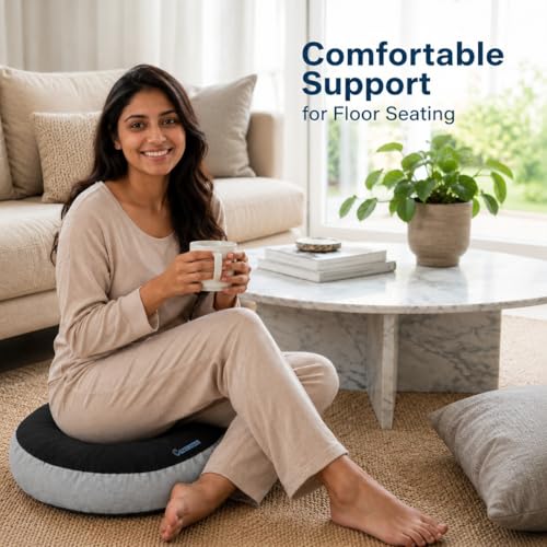 Image of Caresom Donut Round Ring Pillow for Tailbone Pain, Orthopedic Memory Foam Donut Seat Cushion, Piles Pillow for Hemorrhoids, Pain Relief for Piles, Coccyx, Prostate, Sciatica, Post-Natal, Pregnancy