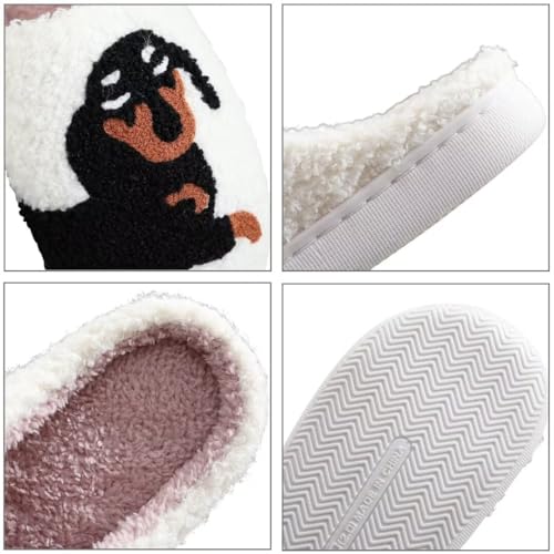 OJXTRDE Niedliche Dachshund Hausschuhe für Frauen und Männer - Memory Foam Cartoon Tier Pantoffeln - Lustige Hund Winter Warm Plüsch Slippers