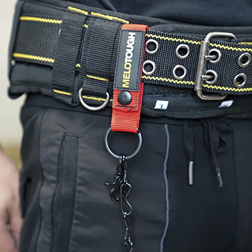 Image of MELOTOUGH Tape Thong for Tool Belt Waist Electricians Tape Holder Chain with Keyring and trigger snap hook (1 PACK)