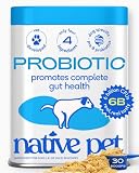 Native Pet Probiotics for Dogs – Dog Probiotic Powder for Gut & Digestive Health, Vet-Formulated 6B CFUs Dog-Specific Probiotic Strains, Supports Stool Quality & Diet Transitions – 30 Scoops