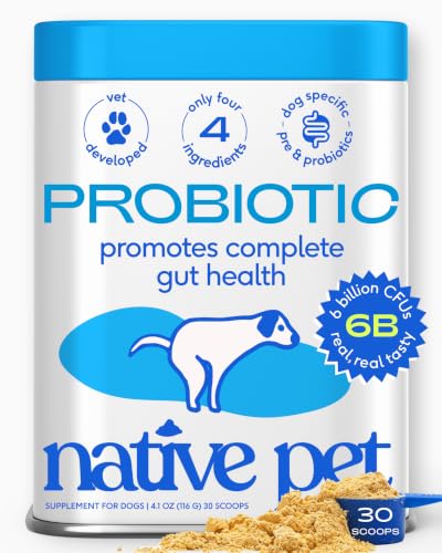 Native Pet Probiotics for Dogs &ndash; Dog Probiotic Powder for Gut & Digestive Health, Vet-Formulated...