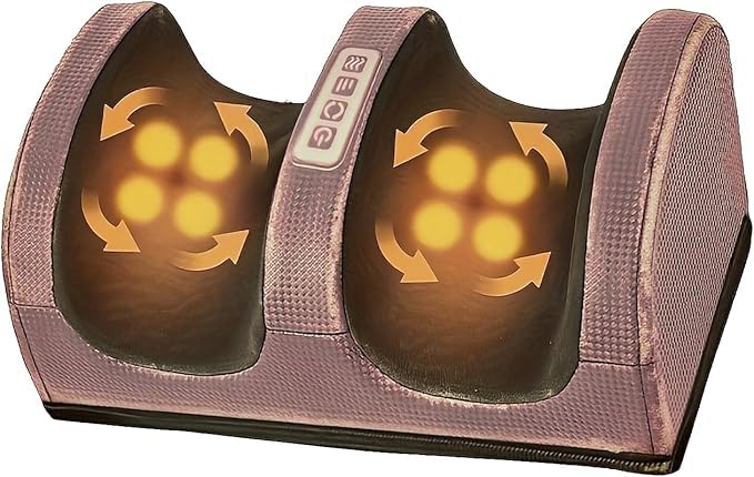 Masajeador eléctrico para pies, con función de calentamiento, color negro y rojo, con masaje profundo de amasar para pies, piernas y manos, alivia fatiga, regalo para el Día de San Valentín y Día de la Madre miniatura 1