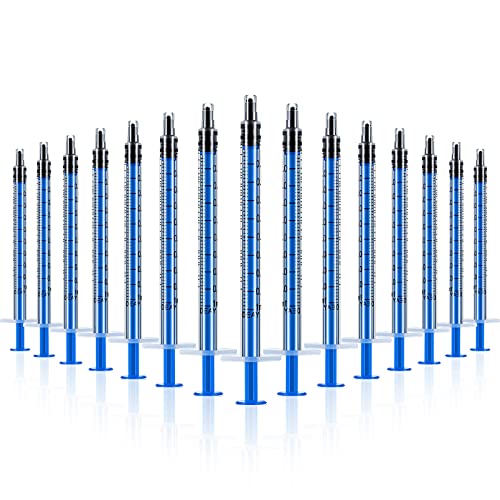 15 Pièces 1 ml Seringues en Plastique avec Mesure Outils à Usages Multiples sans Aiguille pour Laboratoires Scientifiques Remplissage d'Expériences, Mesure de Liquides, Arrosage Cover