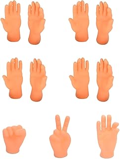 12pcs Portable Tiny Hands for Fingers Miniature, Flat Hand Style Mini Hand Finger Puppet, Funny Little Finger Hands(Rock, Paper, Scissors)
