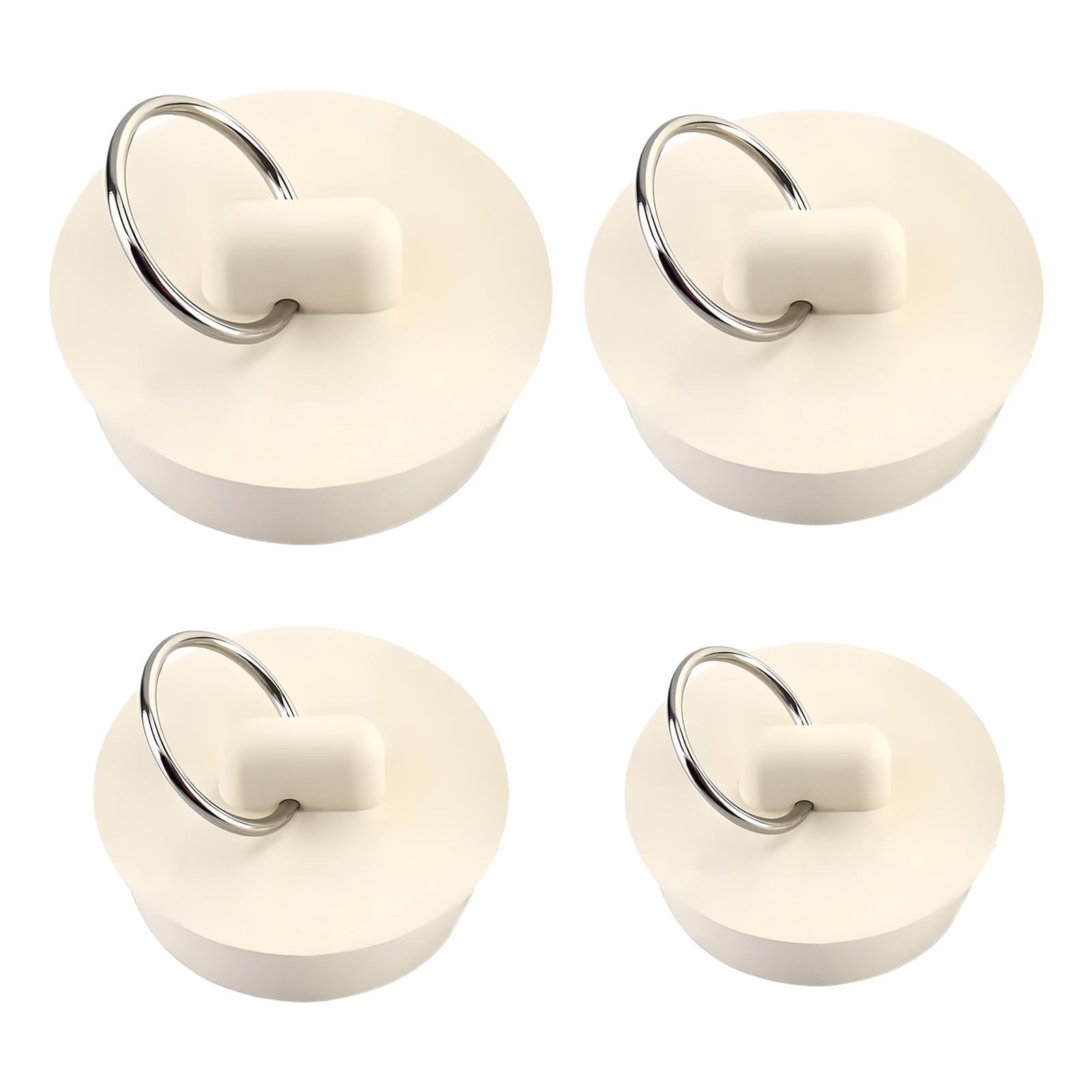 4 Pcs Rubber Bathtub Plugs, Sink Plug Rubber with Hanging Ring, Sink Plug Replacement for Bathtub, Kitchen and Bathroom (4 Sizes)