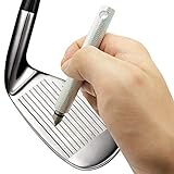 Golf Club Groove Sharpener Sharpening Tool Re-Grooving Cleaning Tool and Cleaner for Wedges & Irons (Silver)
