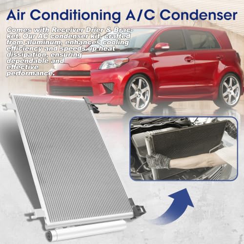 Image of Air Conditioning A /C Condenser Compatible with Scion Xd /Toyota Yaris # 3580, 40239, 7013580, TO3030208, 8846052110, 8846052130