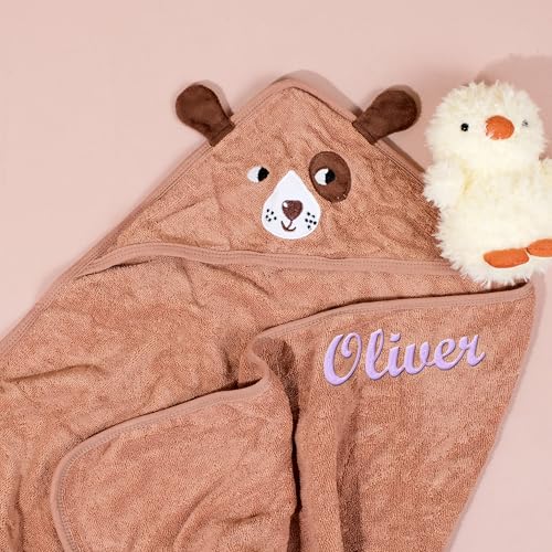Cape de bain bébé brodée en coton premium absorbant - 8