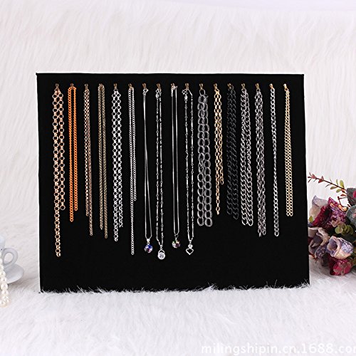Serdokntbig Black Velvet 17 Hook Necklace Jewelry Tray Display Organizer (17 Hook Necklace Display) #TOP4