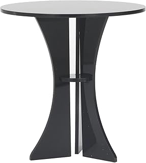 Dollhouse Round Table,Durable Acrylic Miniature Round Table Model for 1/6 Scale Dollhouse Furniture Decoration (Black)