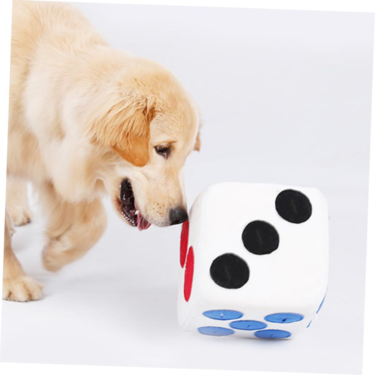 Abaodam Juguete Adecuado para Olfatear y Entrenar en Casa para Perros de Peluche Forma de Dado Blanco, Material Suave de Felpa y Espuma