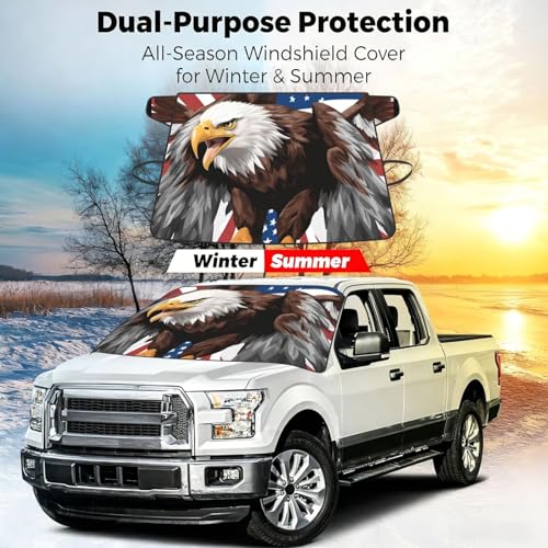 Protector de parabrisas para coche de águila impermeable cubrecoche de 175x108 cm con correas 6