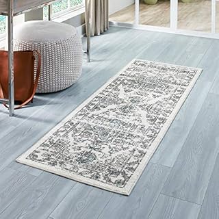 Maples Rugs Distressed Tapestry Vintage Non Slip Runner Rug For Hallway Entry Way