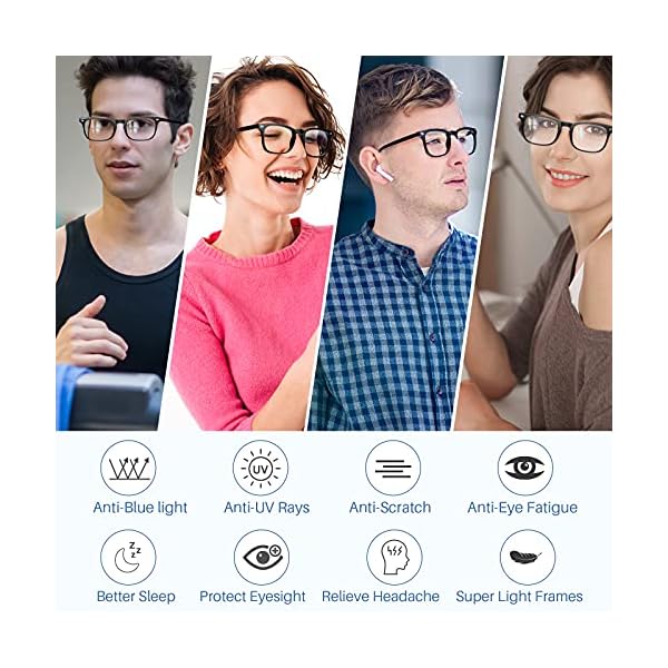 Blaulichtblockierende Brille, 5 Stück, Computerbrille für Damen/Herren, Anti-Überanstrengung der Augen – Bild 7