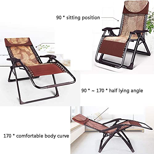 Fauteuil inclinable portable et pliant marron réglable pour balcon - 6