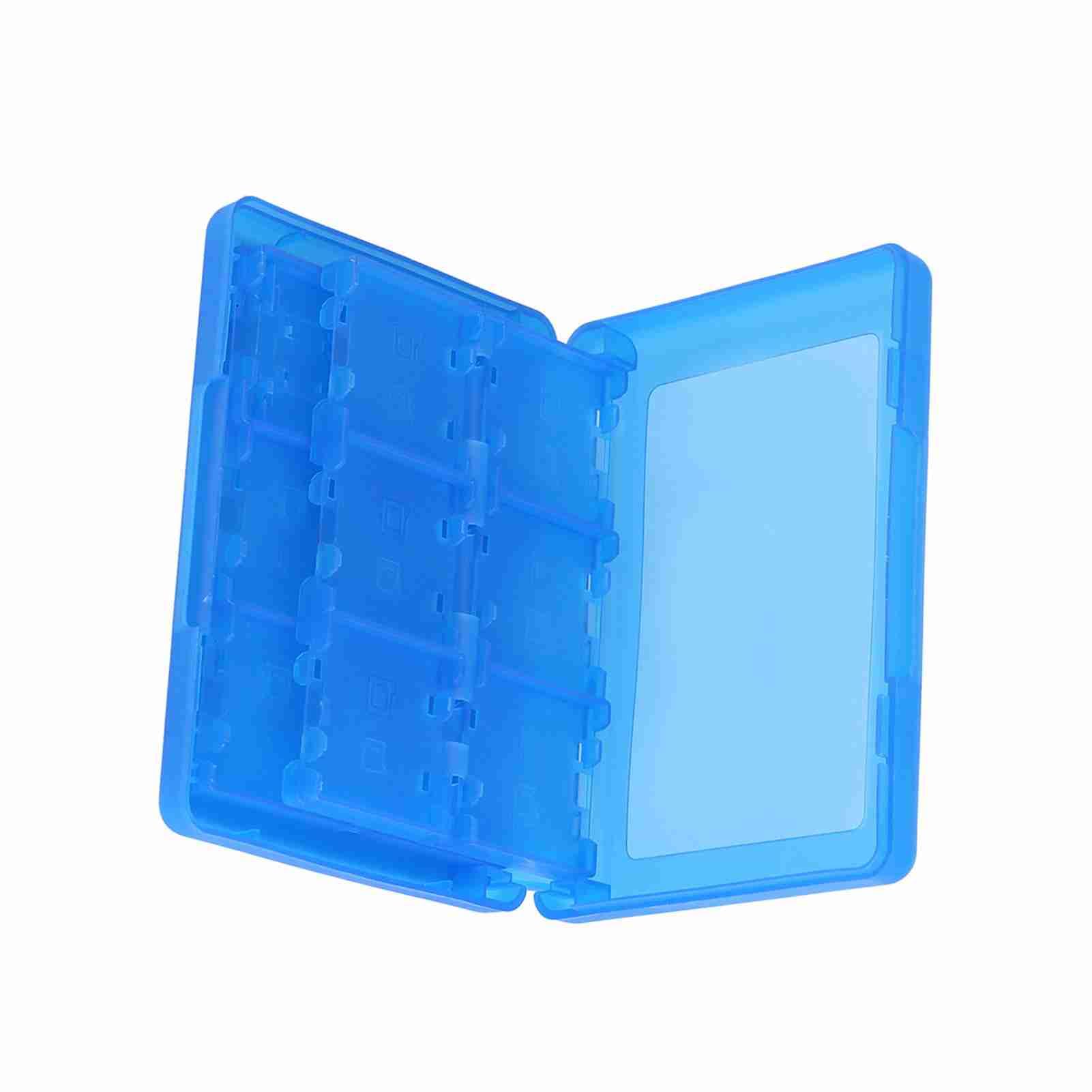 GLOGLOW 28 in 1 Game Card Case for 3DS DSI LL, DSI LL, PP Plastic, Holds 22 Cartridges, 2 SD Cards, 2 Styluses, White Pink Blue Black 28 in 1 Game Card Case for 3DS Nan (Blue)