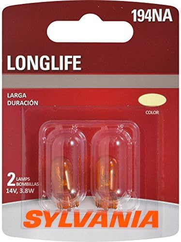 SYLVANIA - 194NA Long Life Miniature - Amber Bulb, Ideal for Parking, Side Marker and More (Contains 2 Bulbs)