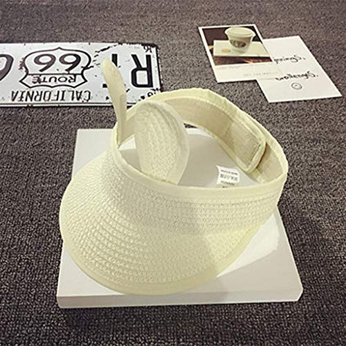 Kids Empty Top 𝗦traw Sun Visor Hat Summer Folding Baby Girl Boy Adjustable Bunny Ear Shape Wide Brim Cap2
