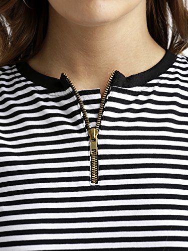 Image of Miss Chase Women's Comfortable Round Neck Sleeveless Striped Midi Bodycon Dress with Zipper