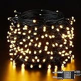 30m 300 LEDs Lichterkette Weihnachtsbaum, Cluster Lichterkette Warmweiß mit 8 Verschiedene Lichtmodi und Speicherfunktion, GS CE-Zertifikat, Lichterkette für Außen ( Schutzklasse IP44 ) und Innen