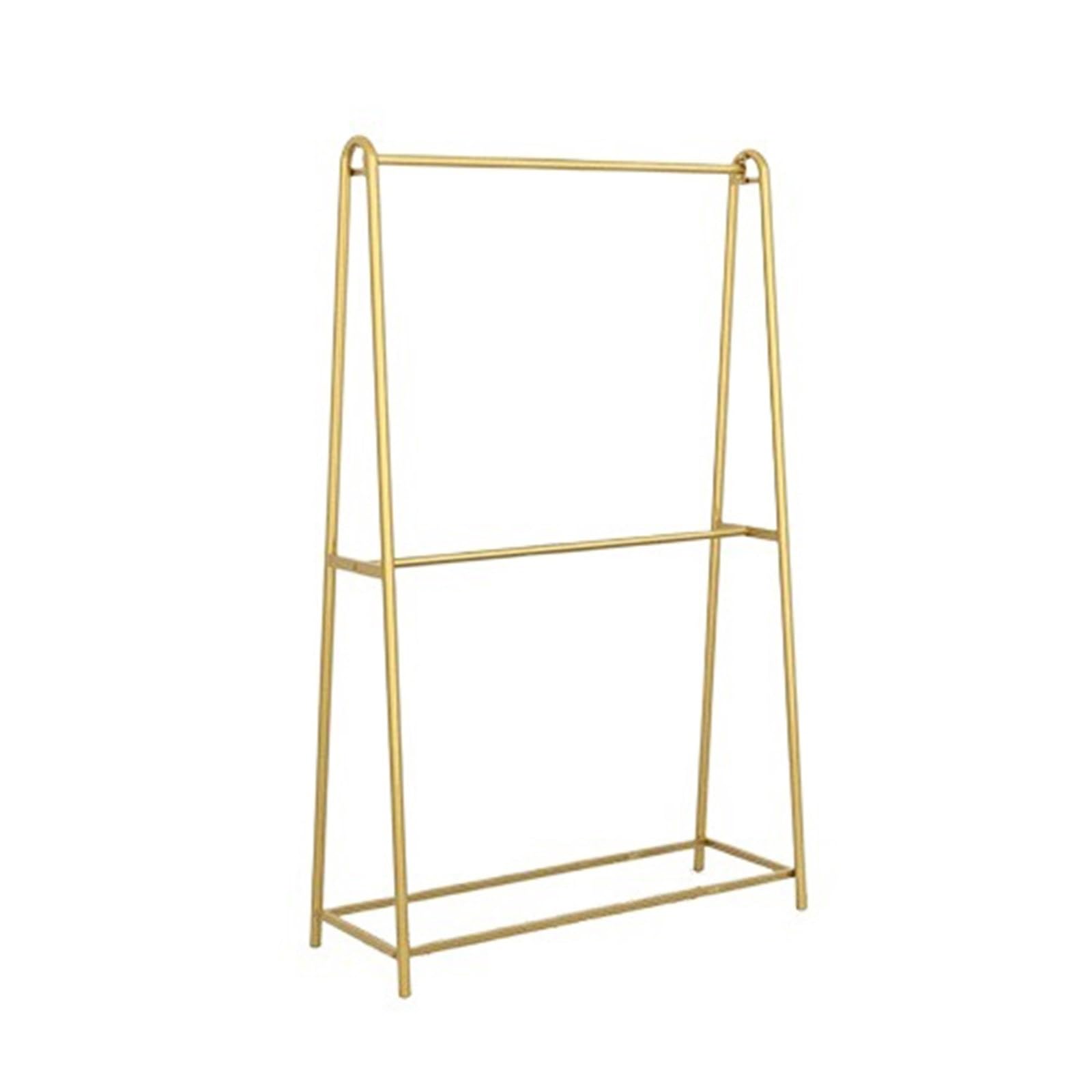 LJHFG63KUYT Clothes Rack Golden Wrought Iron Display Rack, Hanging Clothes, Clothing Store Display Stand(Medium)