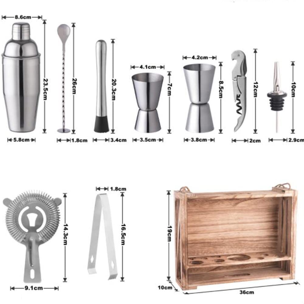Set da Vino retrò in Stile Europeo Confezione Regalo Forniture per Barman Set da Barista per Cocktail in Acciaio Inossidabile da 700 ml Home