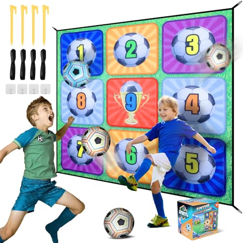 JONRRYIN Jogo de bola de futebol para crianças, conjunto de jogo de futebol, goleiro de futebol dobrável de flanela com NSWATEE de pontuação e futebol para crianças para interior e exterior (verde)