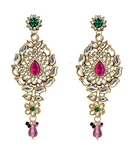 Image of Lucky Jewellery Designer Gold Plated Dulhan Bridal Jewelry Set 8 Pcs. for Girls & Women (3600-WZK-PARENT)