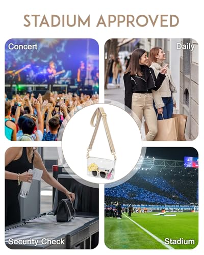 Image of FANGSUN Clear Purse for Women, Clear Crossbody Bag Stadium Approved, Small Transparent Handbag for Concert Event Festival