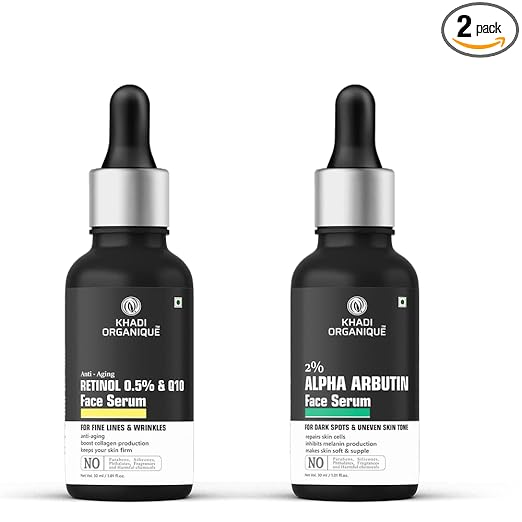 Khadi Organique Face Serum Combo For Dark Spots and Wrinkle Treatment 30ML Each at Rs. 900
