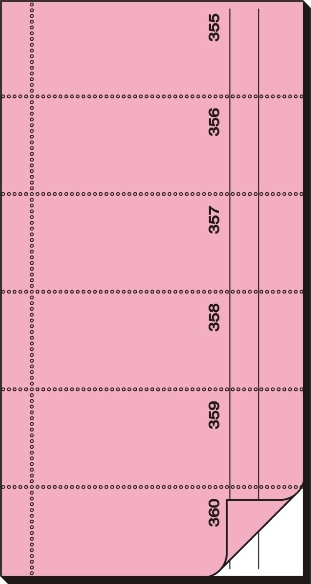 Sigel 5 x Bonbuch 360 Abrisse 105x200mm 65g/qm rosa selbstdurchschreibend 2x60 Blatt