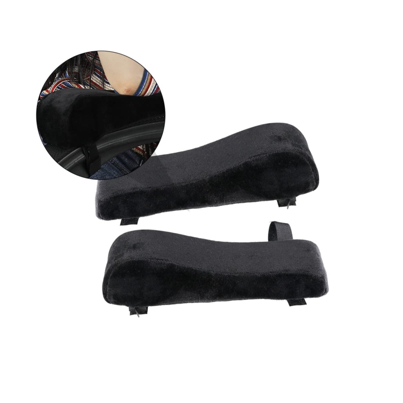 Uonlytech 2 Paires Coussin Accoudoir Mousse à Mémoire pour Chaise Confort Optimal et Support Ergonomique Noir