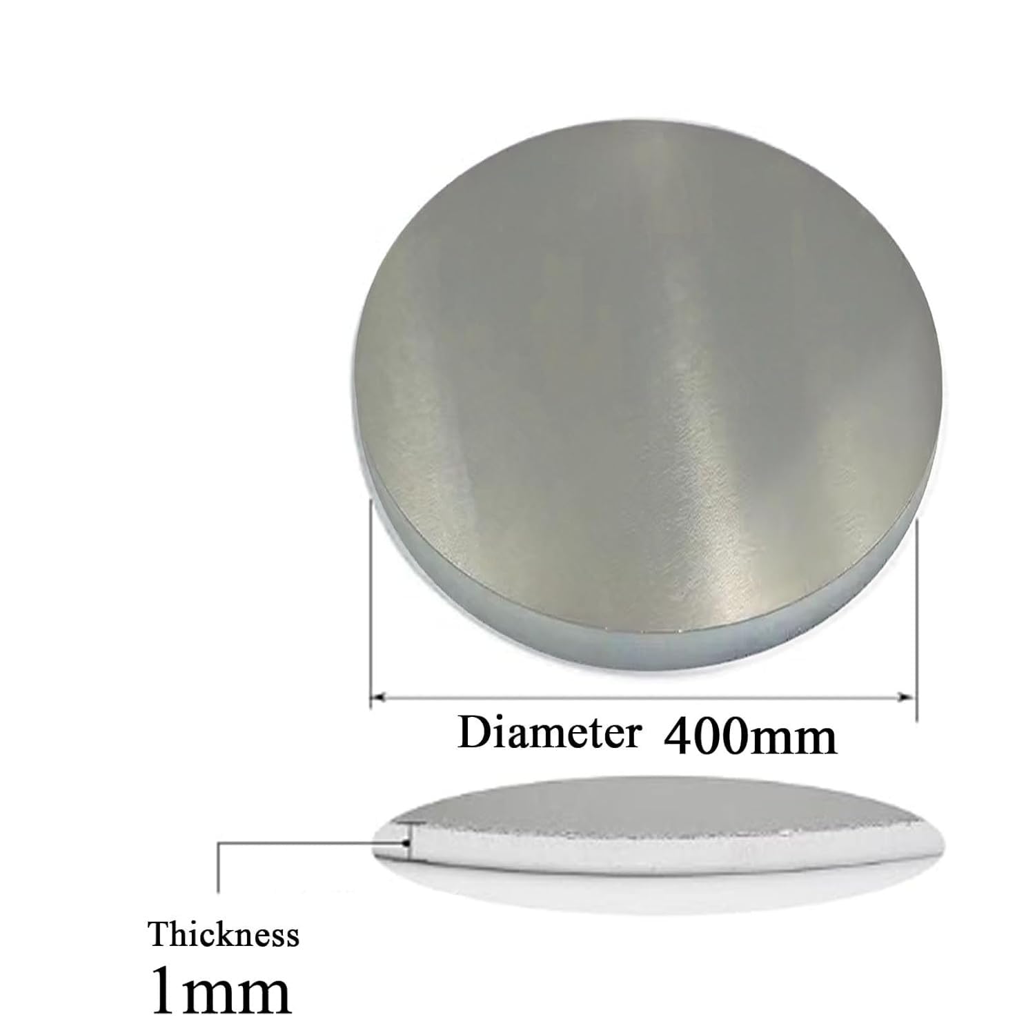 Lamiera di alluminio, dischi di alluminio, 5052 Lamiera rotonda di alluminio, stampaggio di lastre for fai da te e lavorazione, spessore 1 mm, diametro 100/500 mm(Diameter 400 * 1mm)