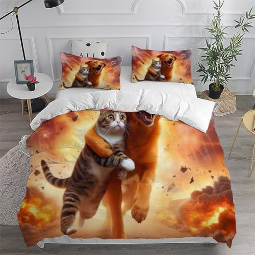 Housse de couette 220x240 imprimé chien 3D en microfibre pour lit - 6