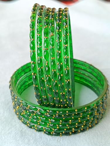 Image of JPS Plain and Glossy Finished Raindrop Glass Bangles Set for Women & Girls | Traditional Ethnic Chudi for Wedding, Party & Regular- Set of 12 Pcs of One Colour | Wedding Special