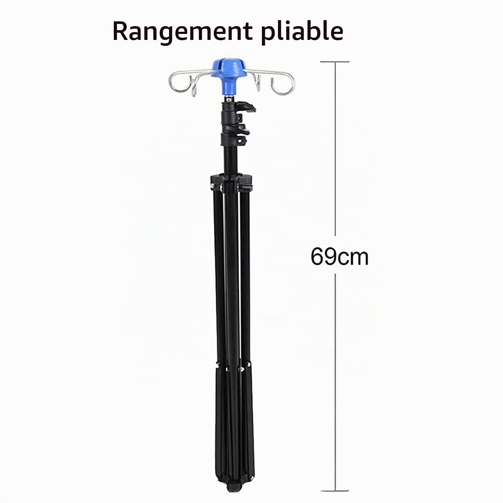 Support De Perfusion Médical Portable, Potences pour Intraveineuse Pliable avec 4 Crochets en Alliage D'aluminium Support À Perfusione pour Personnes Âgées, Hôpital Et Clinique