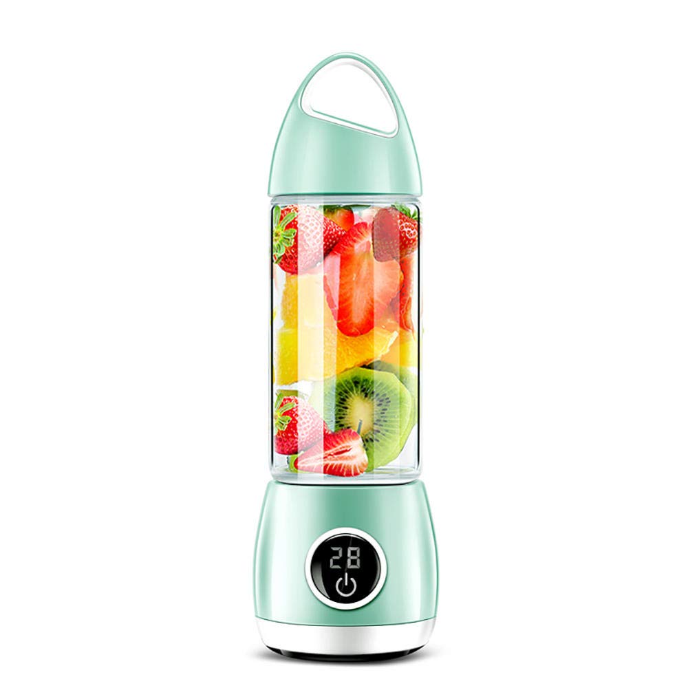 Spremiagrumi Portatile Spremiagrumi Elettrico Tazza Display Digitale USB Ricaricabile Verdure Frutta Succo Maker Bottiglia Succo Estrattore Frullatore Miscelatore Luce Acquamarina