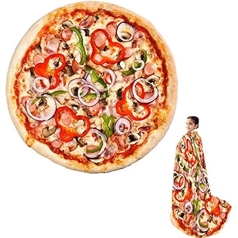 Wenosda Pizza Decke Burrito Tortilla Decken Runde Essen Decke Wickeln Strand Handtuch Teppich Teppich Picknick weich für Schlafzimmer Sofa Outdoor Vier Jahreszeiten Cover