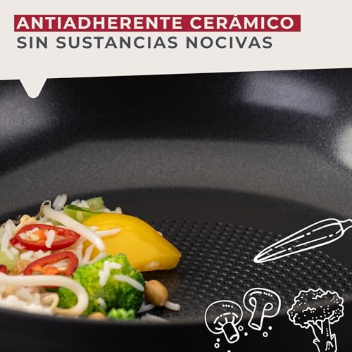 Poêle wok 28 cm Fackelmann Statement induction en aluminium recyclé